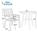 PHI VILLA Bistro-Set aus Metall für den Außenbereich, Bestehend aus 1 Runden Tisch und Stapelbaren Stühlen