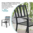 PHI VILLA Bistro-Set aus Metall für den Außenbereich, Bestehend aus 1 Runden Tisch und Stapelbaren Stühlen