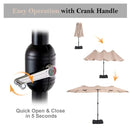 PHI VILLA 15 Fuß Doppelseitiger Extra Großer Zwillingsschirm für die Terrasse