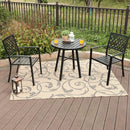 PHI VILLA Bistro-Set aus Metall für den Außenbereich, Bestehend aus 1 Runden Tisch und Stapelbaren Stühlen