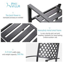 PHI VILLA 5-teiliges Terrassen-Ess-Set aus Metallstahl mit 1 Tisch in Holzoptik und 4 Stapelbaren Stühlen mit Muster