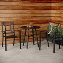 PHI VILLA Bistro-Set aus Metall für den Außenbereich, Bestehend aus 1 Runden Tisch und Stapelbaren Stühlen