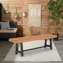 PHI VILLA Esszimmerbank aus Akazienholz im Freien, moderne Esszimmermöbel im Freien