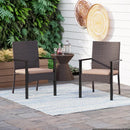 Sophia & William Gepolsterte PE-Rattan-Liegestühle, 2er-Set