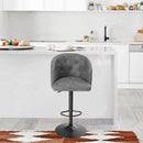 PHI VILLA EInstellbarer Drehbarer Barhocker aus PU-Leder mit Rückenlehne und Armlehne, Sitzhöhe 25"-33"