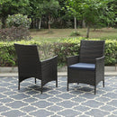 PHI VILLA Rattan-Stahl gepolsterte Patio-Sessel, Outdoor-Stühle