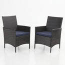 PHI VILLA Rattan-Stahl gepolsterte Patio-Sessel, Outdoor-Stühle