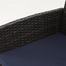 PHI VILLA Rattan-Stahl gepolsterte Patio-Sessel, Outdoor-Stühle