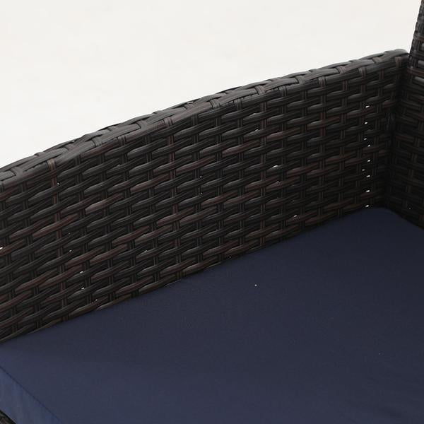 PHI VILLA Rattan-Stahl gepolsterte Patio-Sessel, Outdoor-Stühle