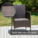 PHI VILLA 7-teiliges Terrassen-Ess-Set mit Tisch in Holzoptik und 6 Gepolsterten Stühlen aus Rattan