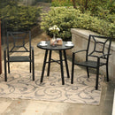 PHI VILLA Bistro-Set aus Metall für den Außenbereich, Bestehend aus 1 Runden Tisch und Stapelbaren Stühlen