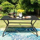 PHI VILLA Metall-Esstisch für 6 Personen im Freien mit Schirmloch