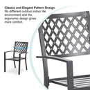 PHI VILLA 2-teilige Esszimmerstühle aus Metall für Garten, Hinterhof