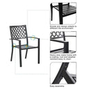 PHI VILLA 2-teilige Esszimmerstühle aus Metall für Garten, Hinterhof