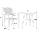 PHI VILLA Bistro-Set aus Metall für den Außenbereich, Bestehend aus 1 Runden Tisch und Stapelbaren Stühlen