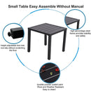 PHI VILLA 3-teiliges Terrassen-Bistro-Set mit Rattan-Esszimmerstühlen und Kleinem Quadratischem Beistelltisch