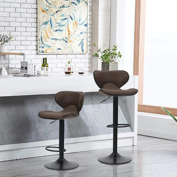 PHI VILLA Thekenhöhe 360 Grad Einstellbare Drehbare Quadratische Barhocker, 2er-Set