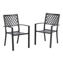 PHI VILLA 2-teilige Esszimmerstühle aus Metall für Garten, Hinterhof