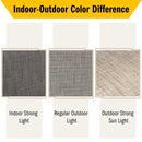 PHI VILLA 5-teiliges Outdoor-Ess-Set mit Quadratischem Tisch in Holzoptik und 4 Festen Stühlen aus Textilene