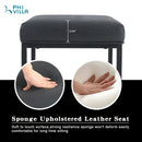 PHI VILLA Quadratischer Barhocker aus PU-Leder mit Stabilem Metallrahmen, 2er-Set