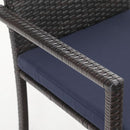 PHI VILLA Rattan-Stahl gepolsterte Patio-Sessel, Outdoor-Stühle