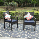 PHI VILLA Rattan-Stahl gepolsterte Patio-Sessel, Outdoor-Stühle