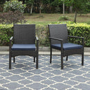 PHI VILLA Rattan-Stahl gepolsterte Patio-Sessel, Outdoor-Stühle