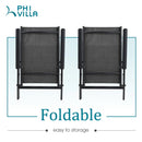 Sophia & William Vormontierter Klappbarer Textilene LiegeStuhl mit Aluminium- und Stahlrahmen, 2er-Set